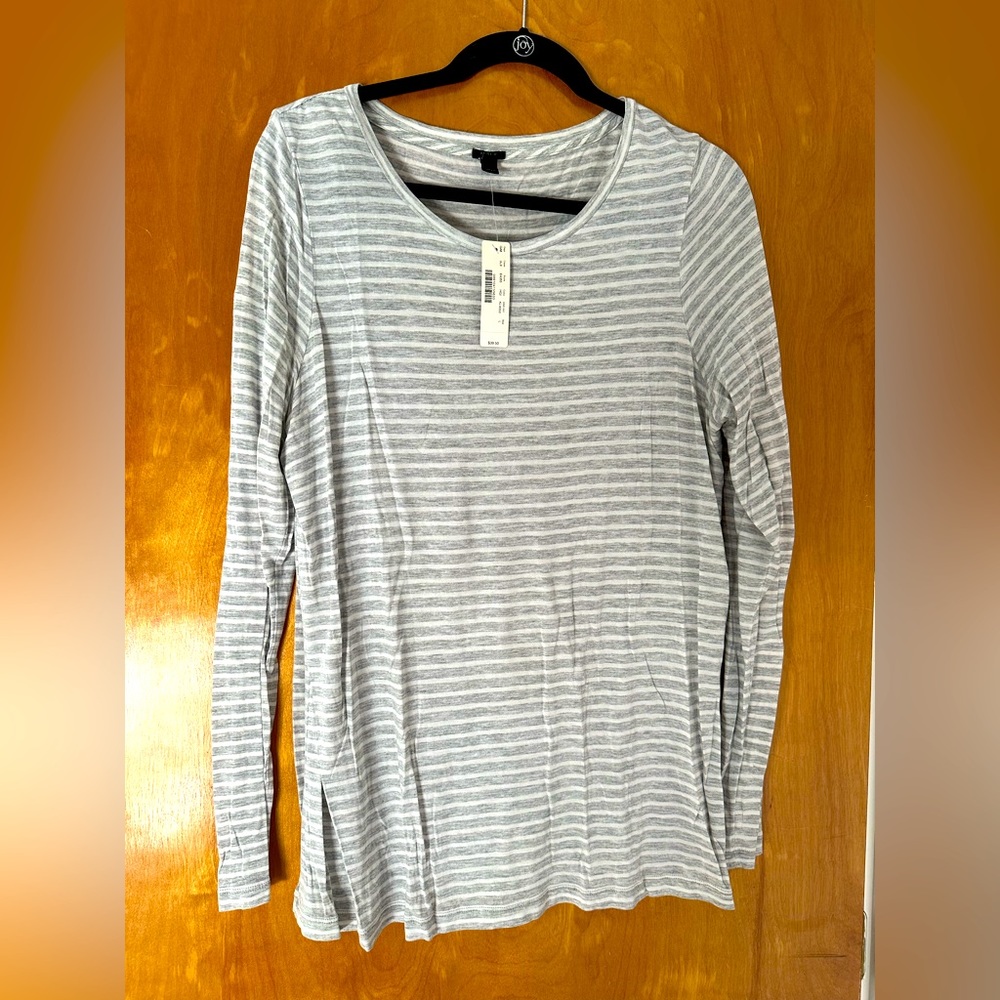 Jcrew drapey long sleeve striped top NWT size L